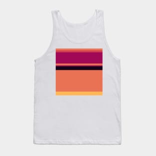 A fantastic hybrid of Licorice, Dark Fuchsia, Faded Red, Light Red Ochre and Pastel Orange stripes. Tank Top
